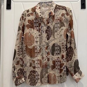 Lafayette 148 New York Multicolor Silk Blouse